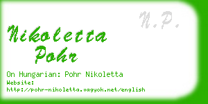 nikoletta pohr business card